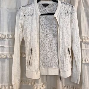 Lace bomber jacket